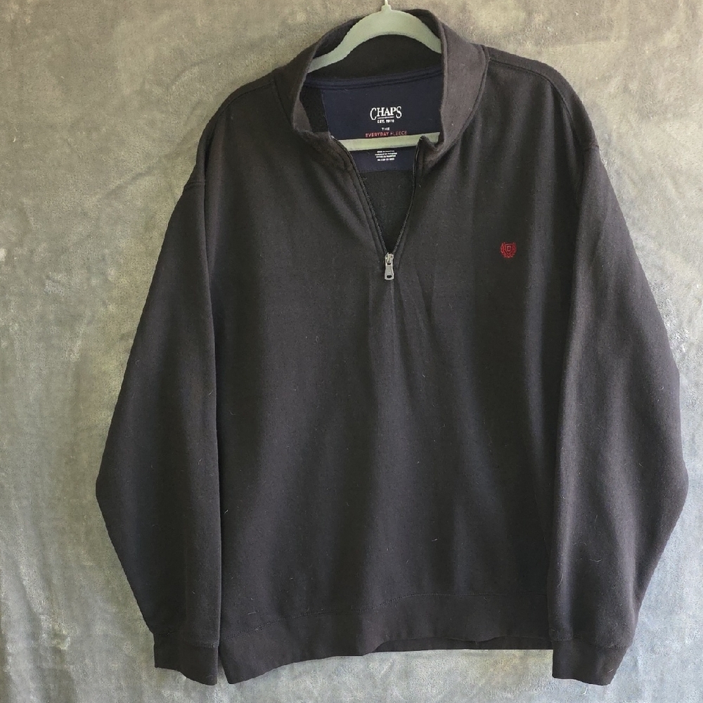 Chaps Black 1/4 Zip-Up Men's Sweater